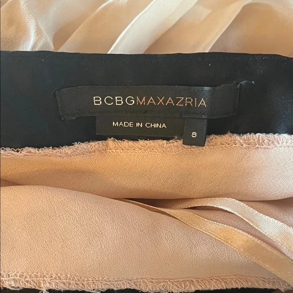 BCBG Max Azria Silk-Contrast Midi Dress EUC - Picture 9 of 11